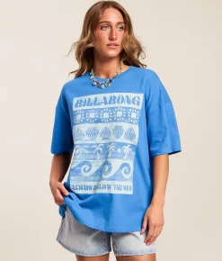 Tops | Billabong Follow The Sun T-Shirt True Blue