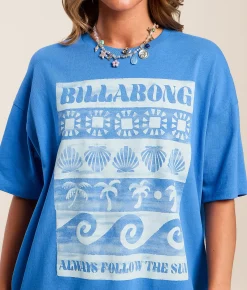 Tops | Billabong Follow The Sun T-Shirt True Blue