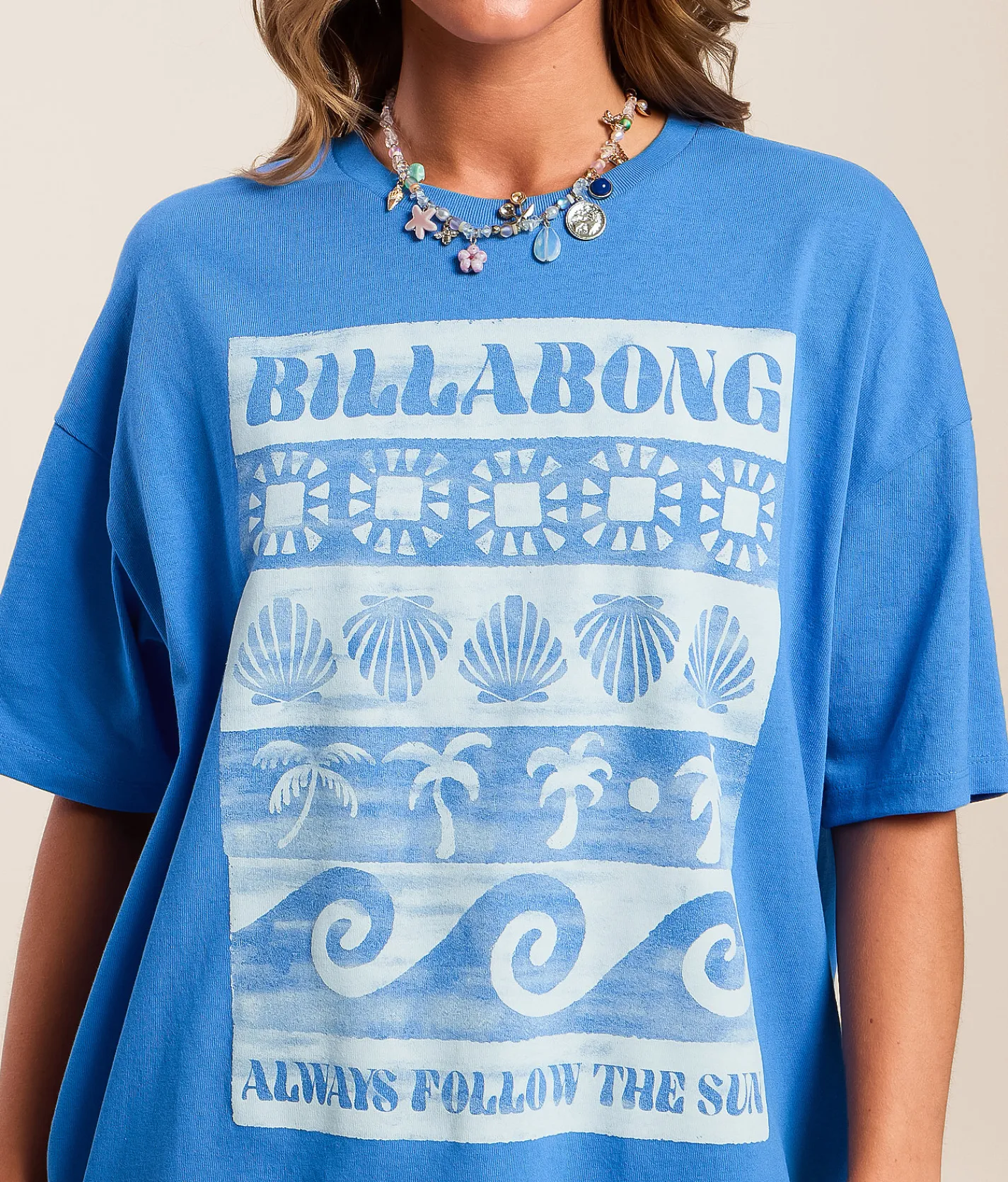 Tops | Billabong Follow The Sun T-Shirt True Blue