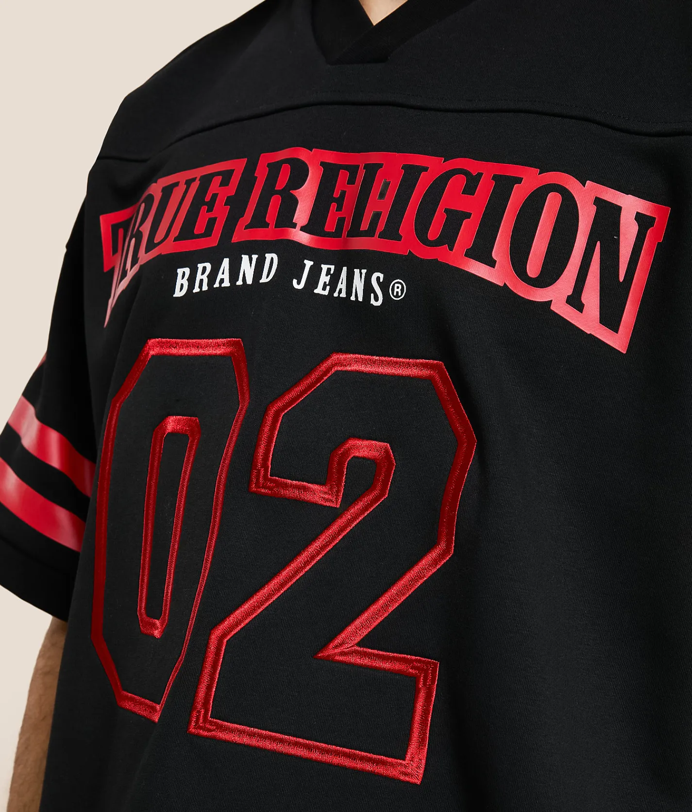 True Religion Football Jersey Jet Black Outlet