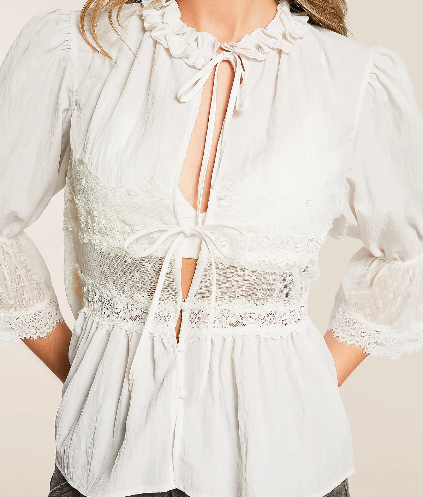 Tops | Free People Forever Young Peplum Top White Alyssum