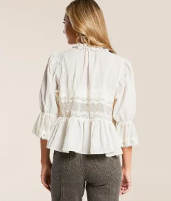 Tops | Free People Forever Young Peplum Top White Alyssum