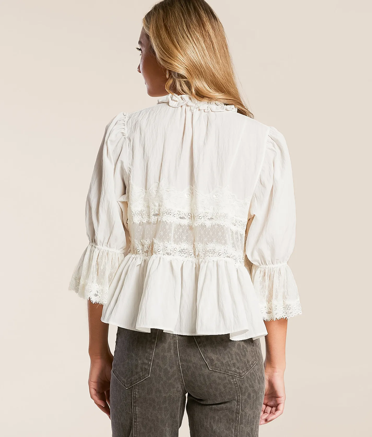 Tops | Free People Forever Young Peplum Top White Alyssum