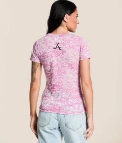 Affliction Forgotten Burnout T-Shirt Pink Burnout Online
