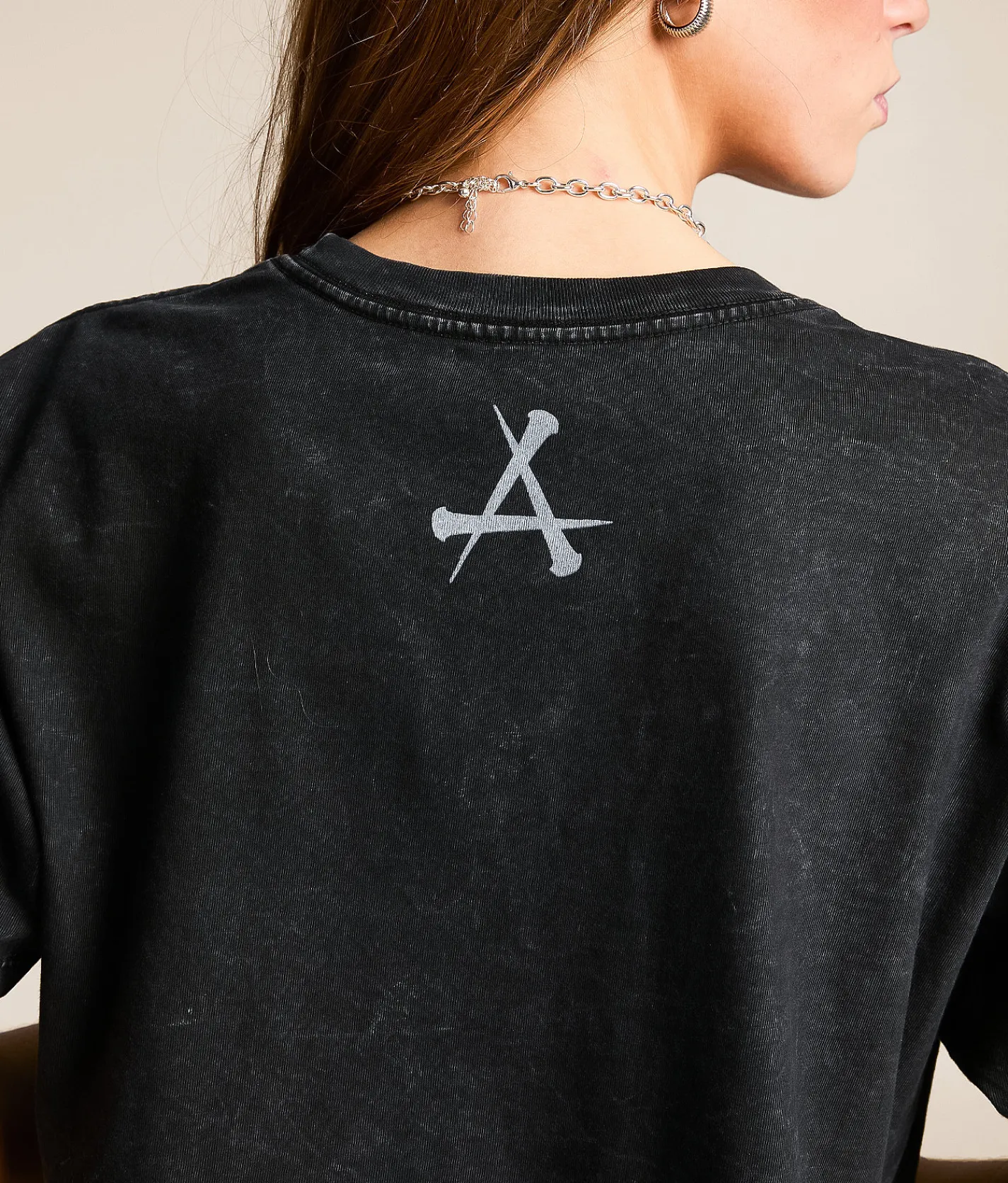 Tops | Affliction Forgotten Cropped T-Shirt Black Lava Wash