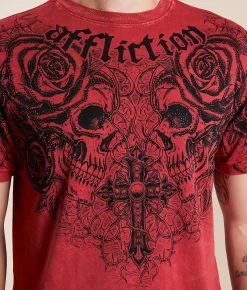 Affliction Forgotten T-Shirt Affliction Red Lava Wash Discount