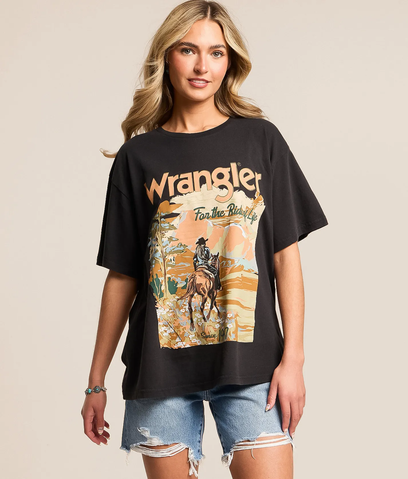 Tops | Wrangler® For The Ride T-Shirt Black Beauty