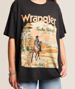 Tops | Wrangler® For The Ride T-Shirt Black Beauty