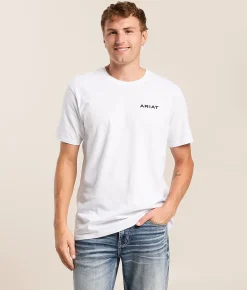 Tops|Graphic T-Shirts | Ariat Founding Flag Skull T-Shirt White