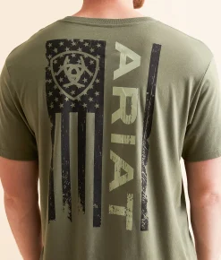 Ariat Founding Flag T-Shirt Surplus Green New