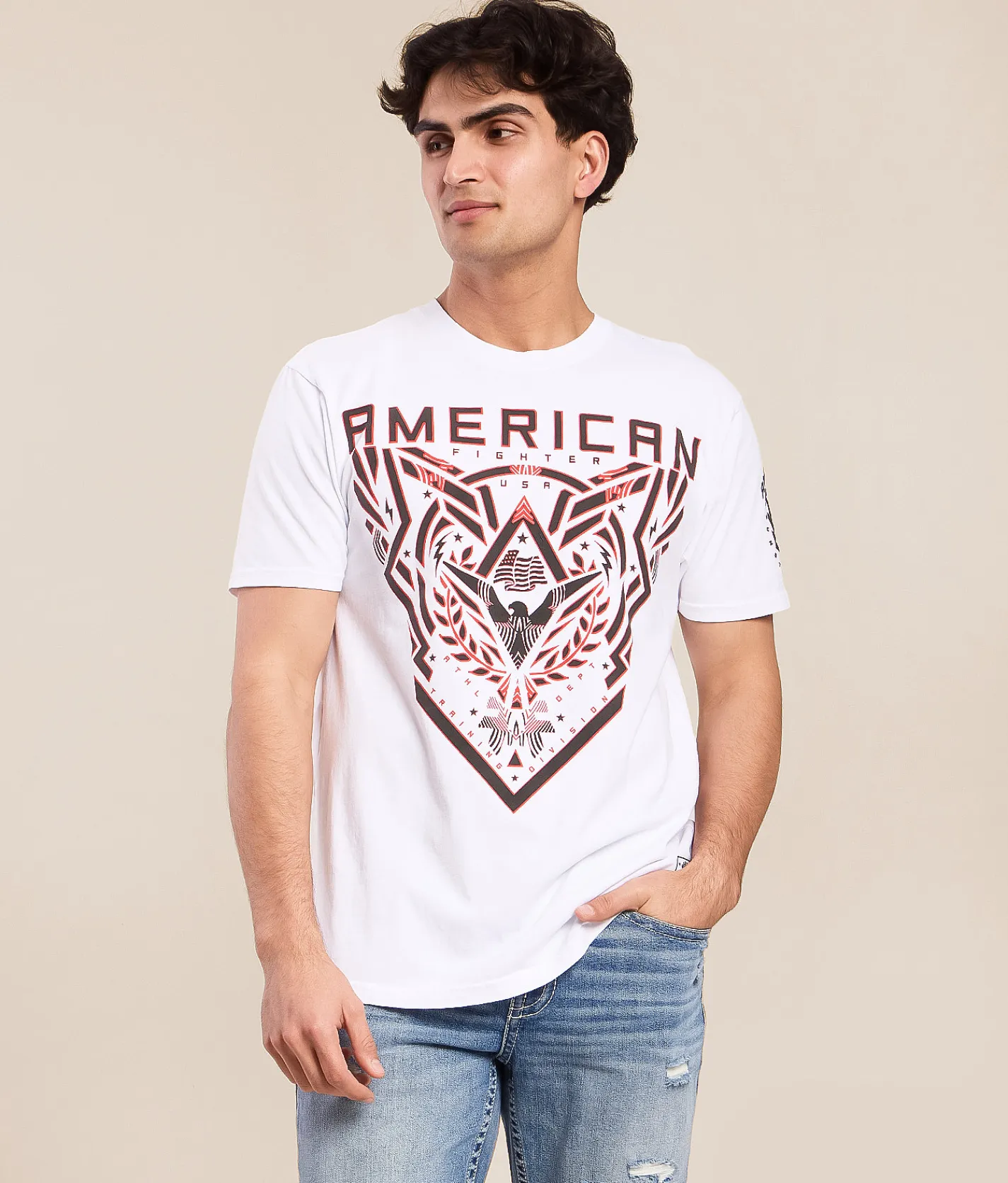 American Fighter Fountain Lake T-Shirt White Discount