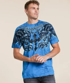 Graphic T-Shirts | Affliction Fragmented T-Shirt Pacific Blue