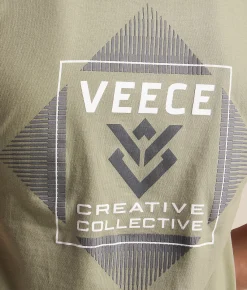 Veece Framed Step Fade T-Shirt Desert Green Hot