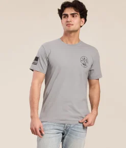 Tops|Graphic T-Shirts | Howitzer Freedom Defender T-Shirt Silver Lava Wash