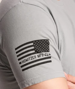 Tops|Graphic T-Shirts | Howitzer Freedom Defender T-Shirt Silver Lava Wash