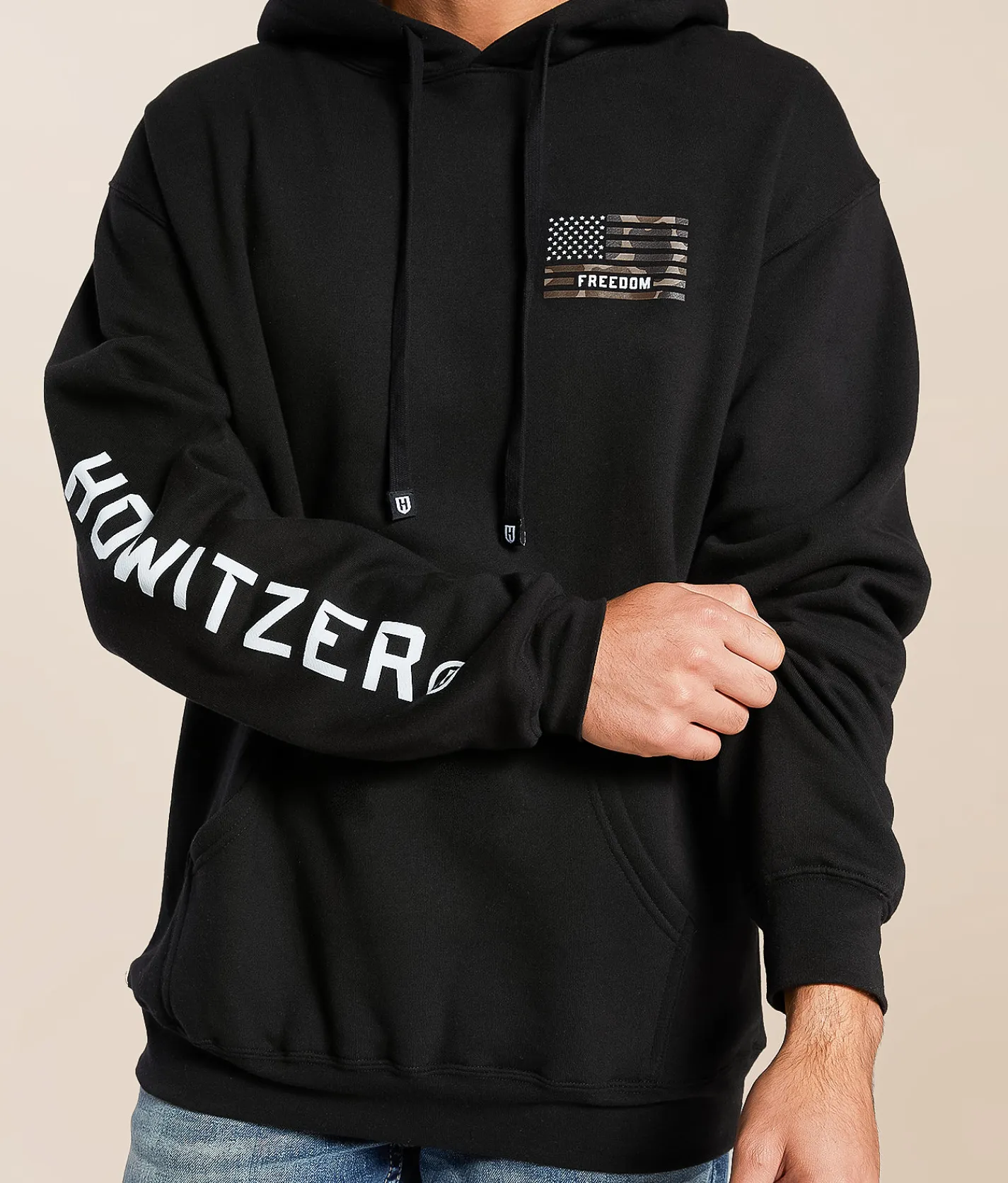 Howitzer Freedom Flag Hooded Sweatshirt Black Online