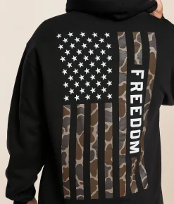 Howitzer Freedom Flag Hooded Sweatshirt Black Online