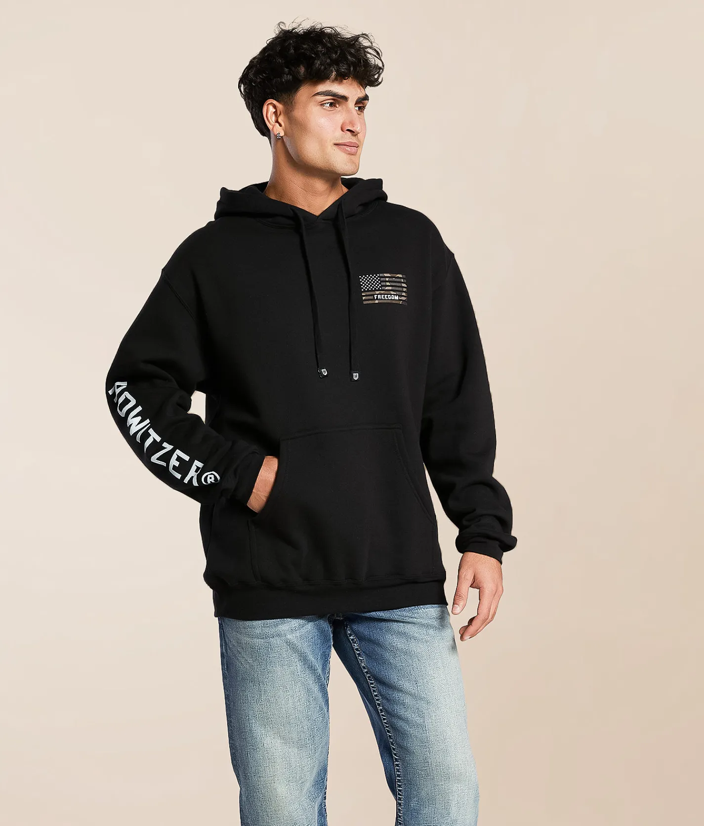 Howitzer Freedom Flag Hooded Sweatshirt Black Online