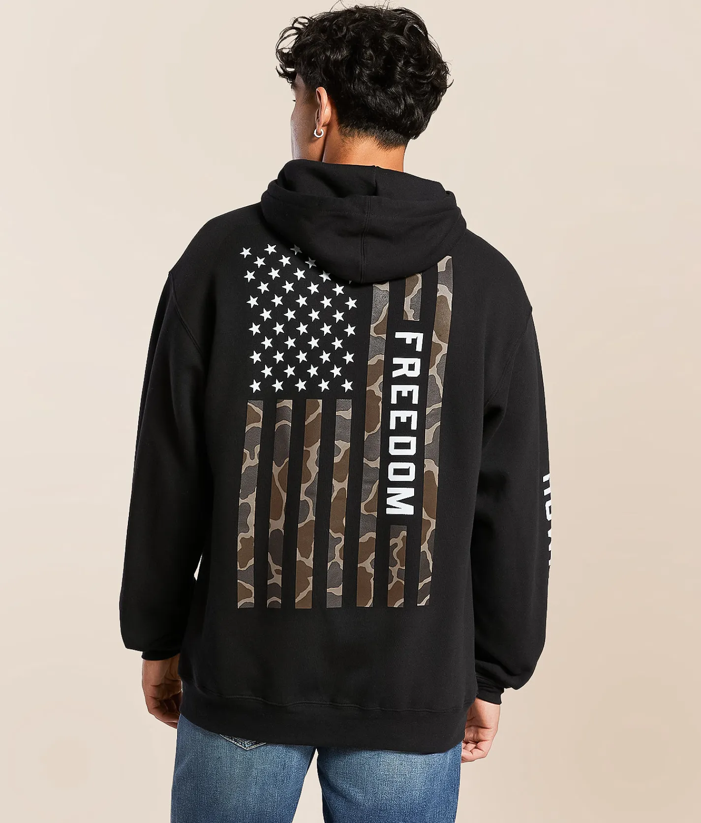Howitzer Freedom Flag Hooded Sweatshirt Black Online