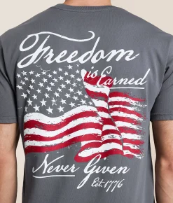 Tops|Graphic T-Shirts | Howitzer Freedom Flag T-Shirt Turbulence