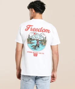 Tops|Graphic T-Shirts | The Brave Ones Freedom In The River T-Shirt White