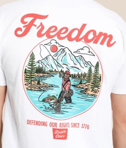 Tops|Graphic T-Shirts | The Brave Ones Freedom In The River T-Shirt White