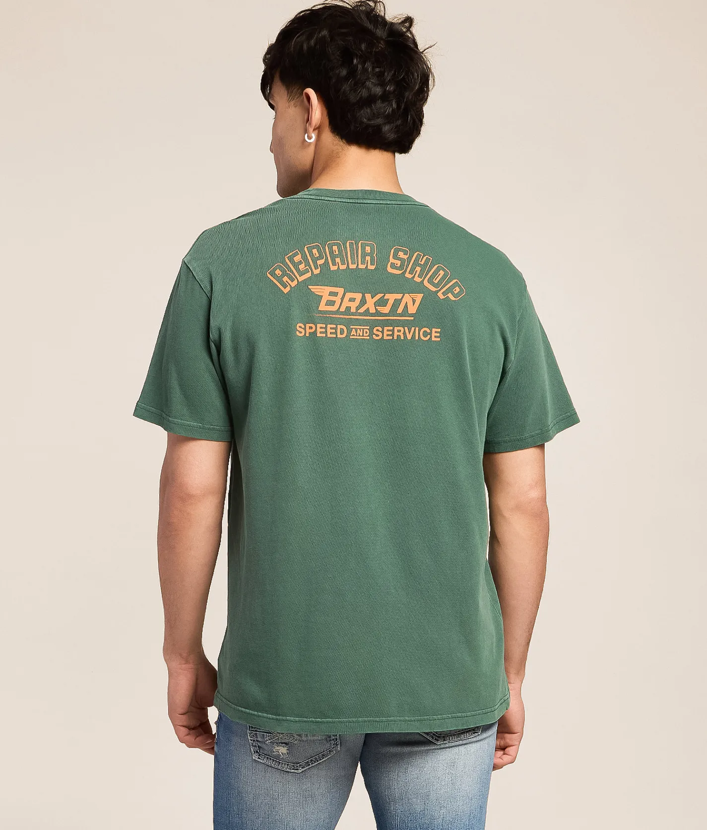 Brixton Free T-Shirt Primal Green Worn Wash