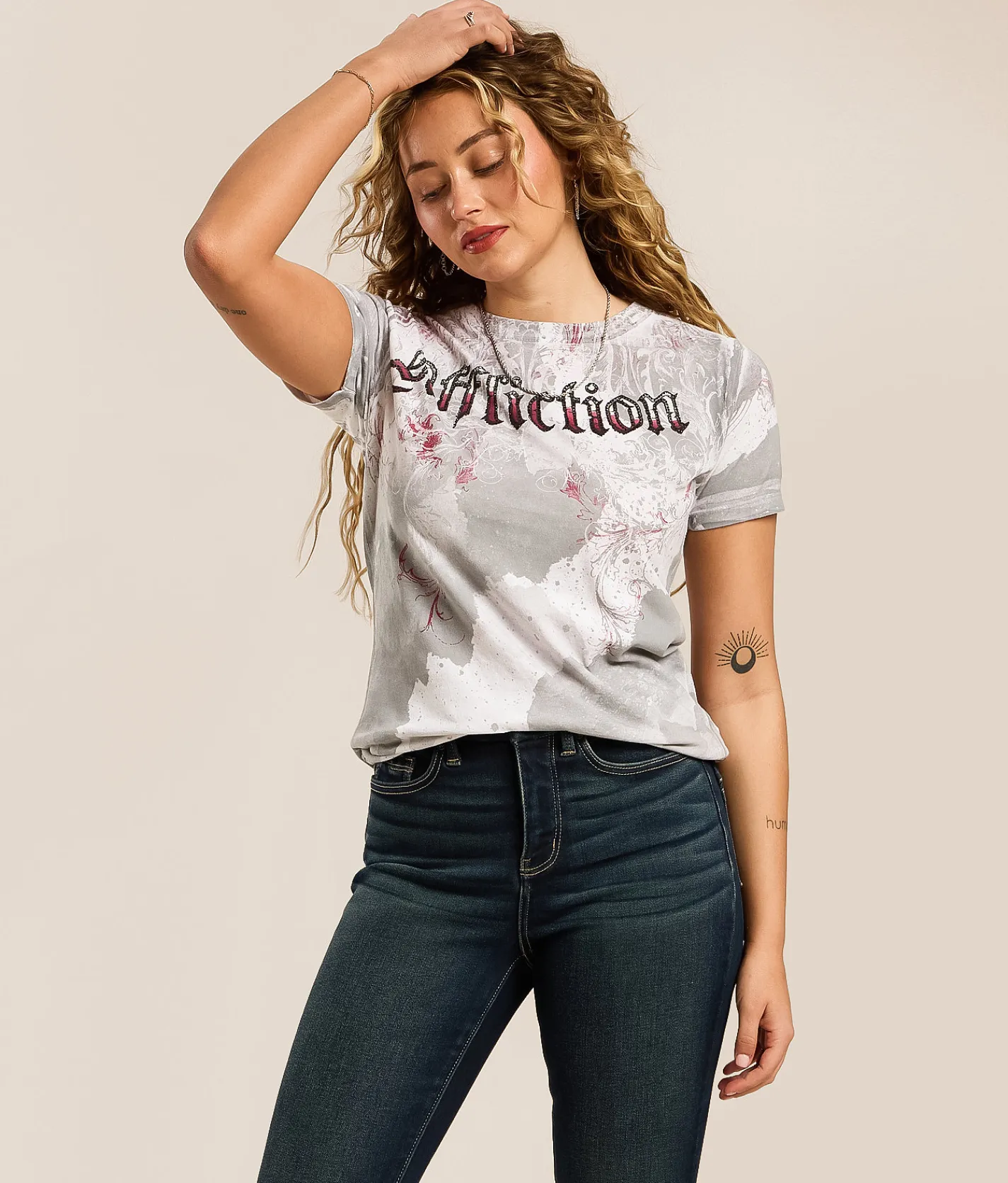 Affliction Free T-Shirt White Hot