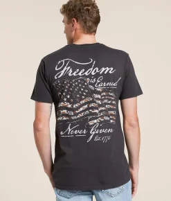 Tops|Graphic T-Shirts | Howitzer Free 76 T-Shirt Vintage Black