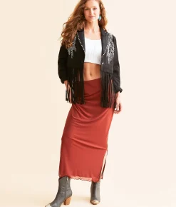 Tops|Coats & Jackets | Miss Me Fringe Glitz Blazer Black