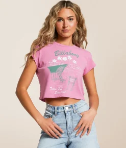 Tops | Billabong From Paradise Delight T-Shirt Bright Rose