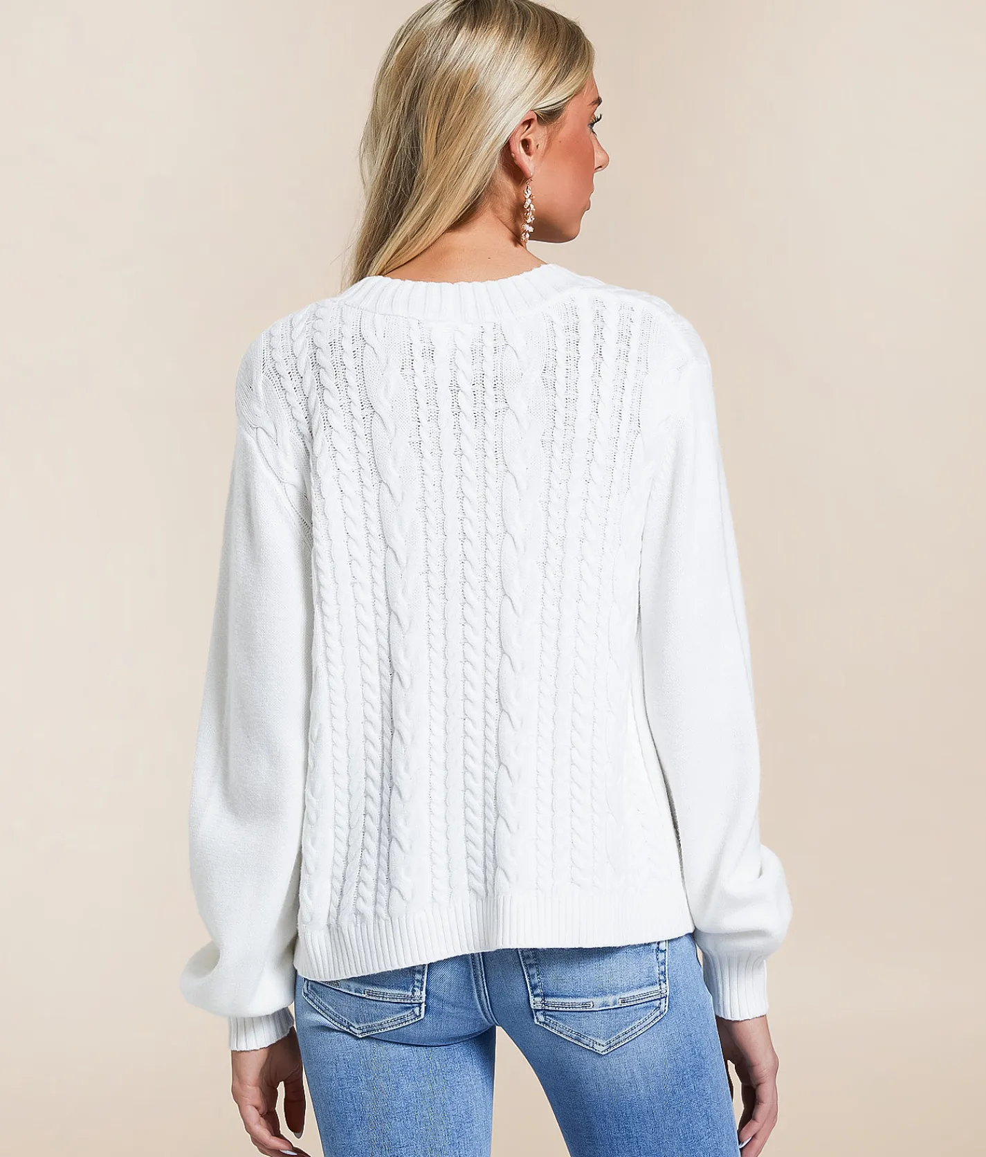 Tops | Willow & Root Front Tie Cardigan Sweater White