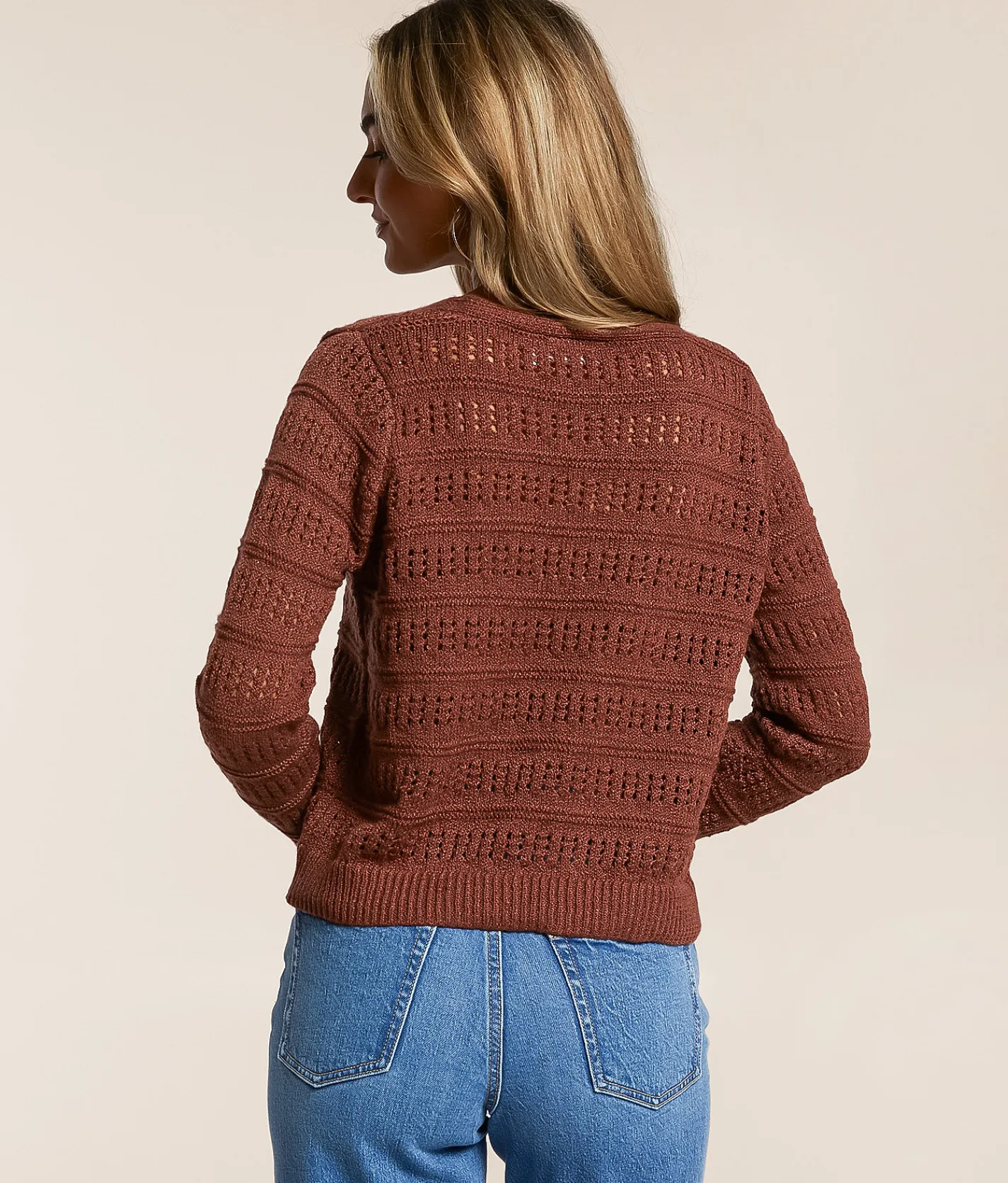 Willow & Root Front Tie Cardigan Sweater Sable Sale