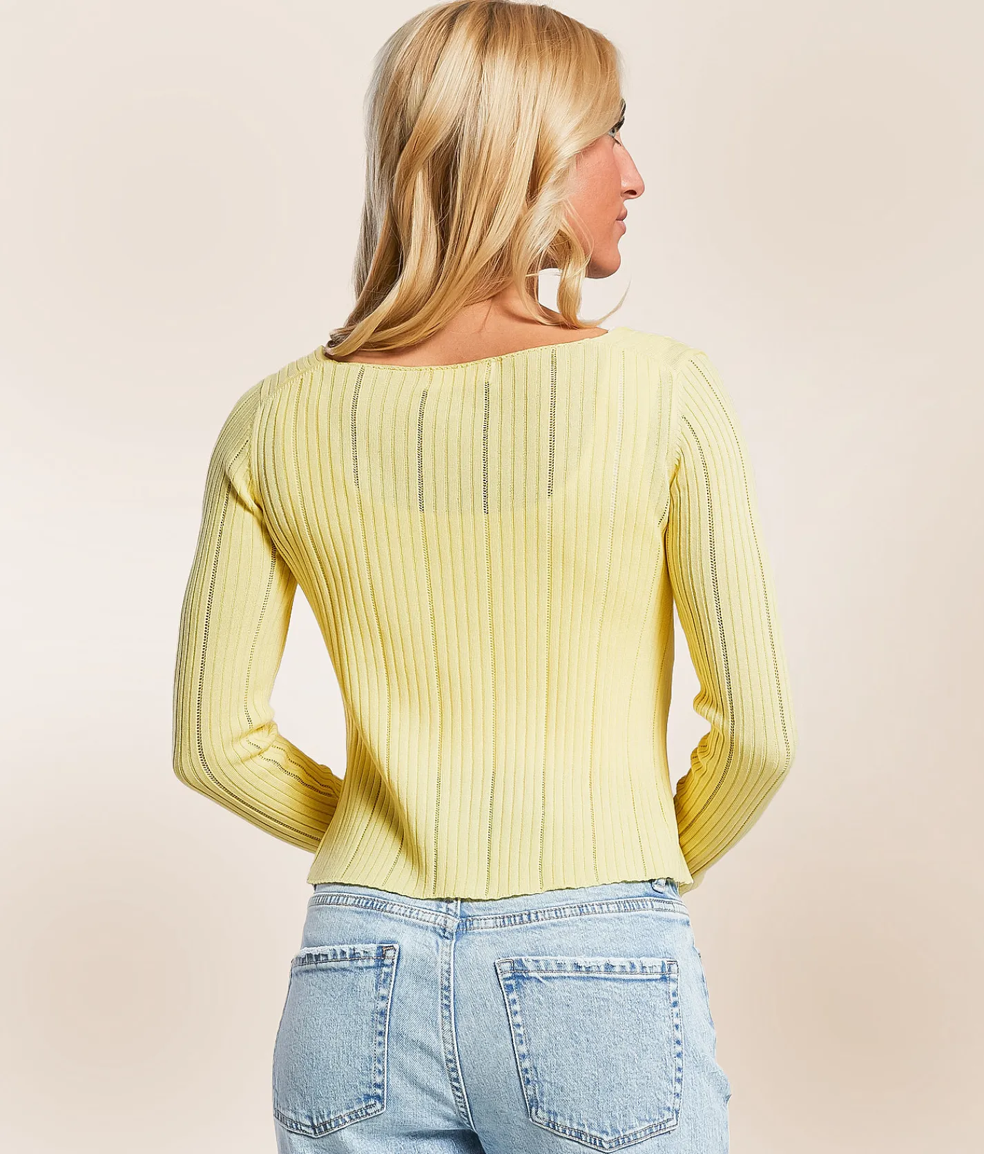 Tops | By Together Front Tie Cropped Cardigan Sweater Lemon