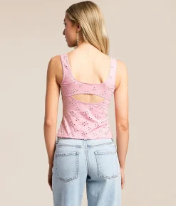 Tops | Free People Full Bloom Eyelet Cropped Cami Tank Top Black