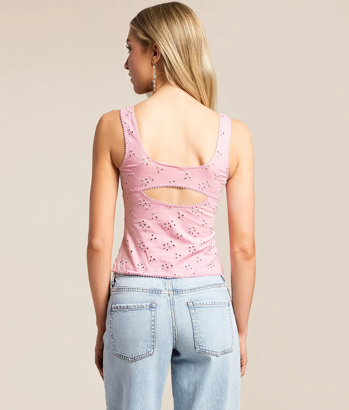 Tops | Free People Full Bloom Eyelet Cropped Cami Tank Top Black