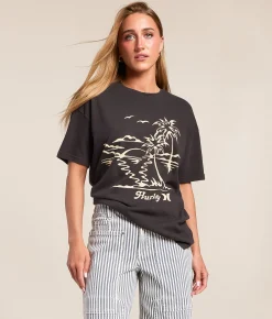 Tops | Hurley Fun In The Sun Oversized T-Shirt Off Black