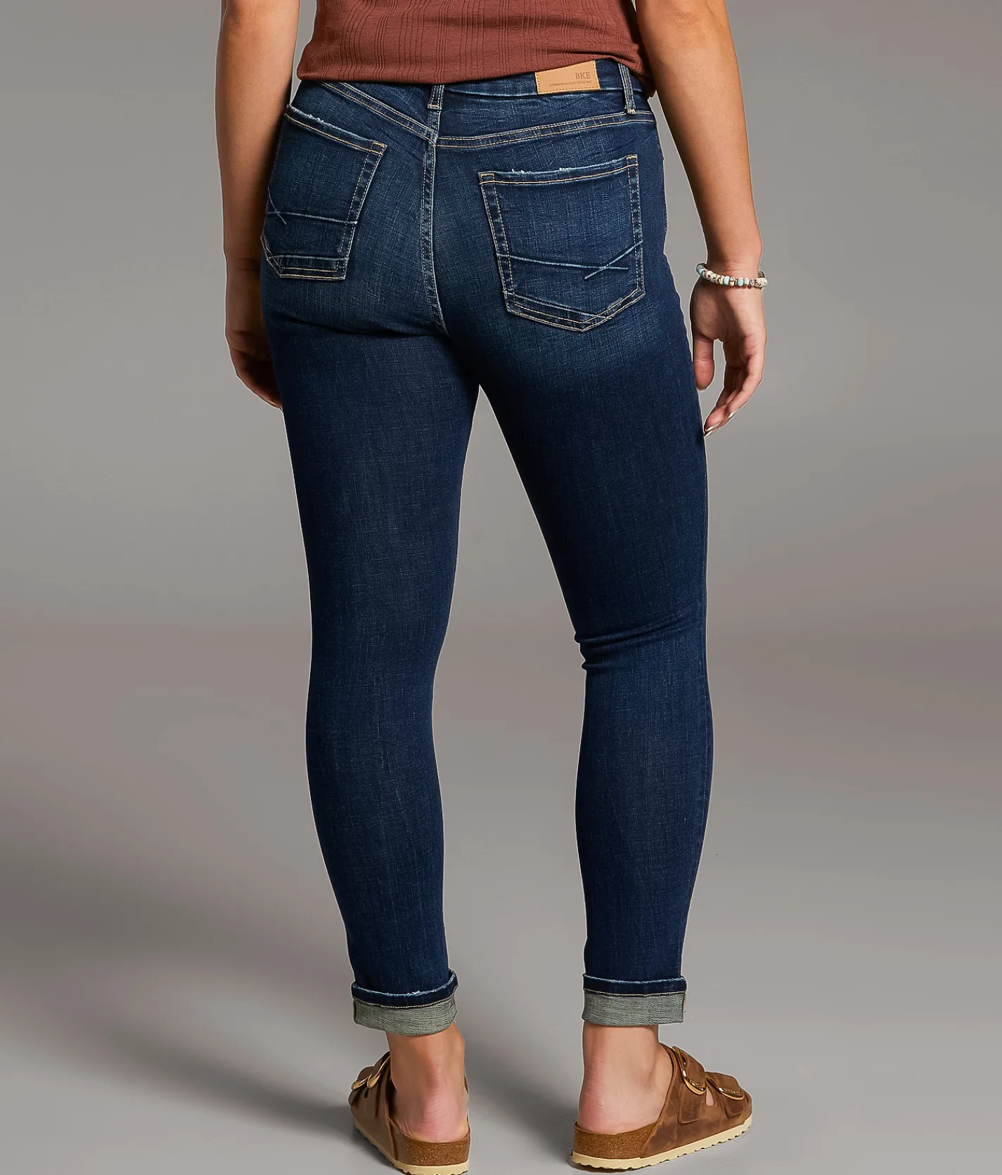 BKE Gabby Ankle Skinny Stretch Cuffed Jean Kimpton 2 Clearance
