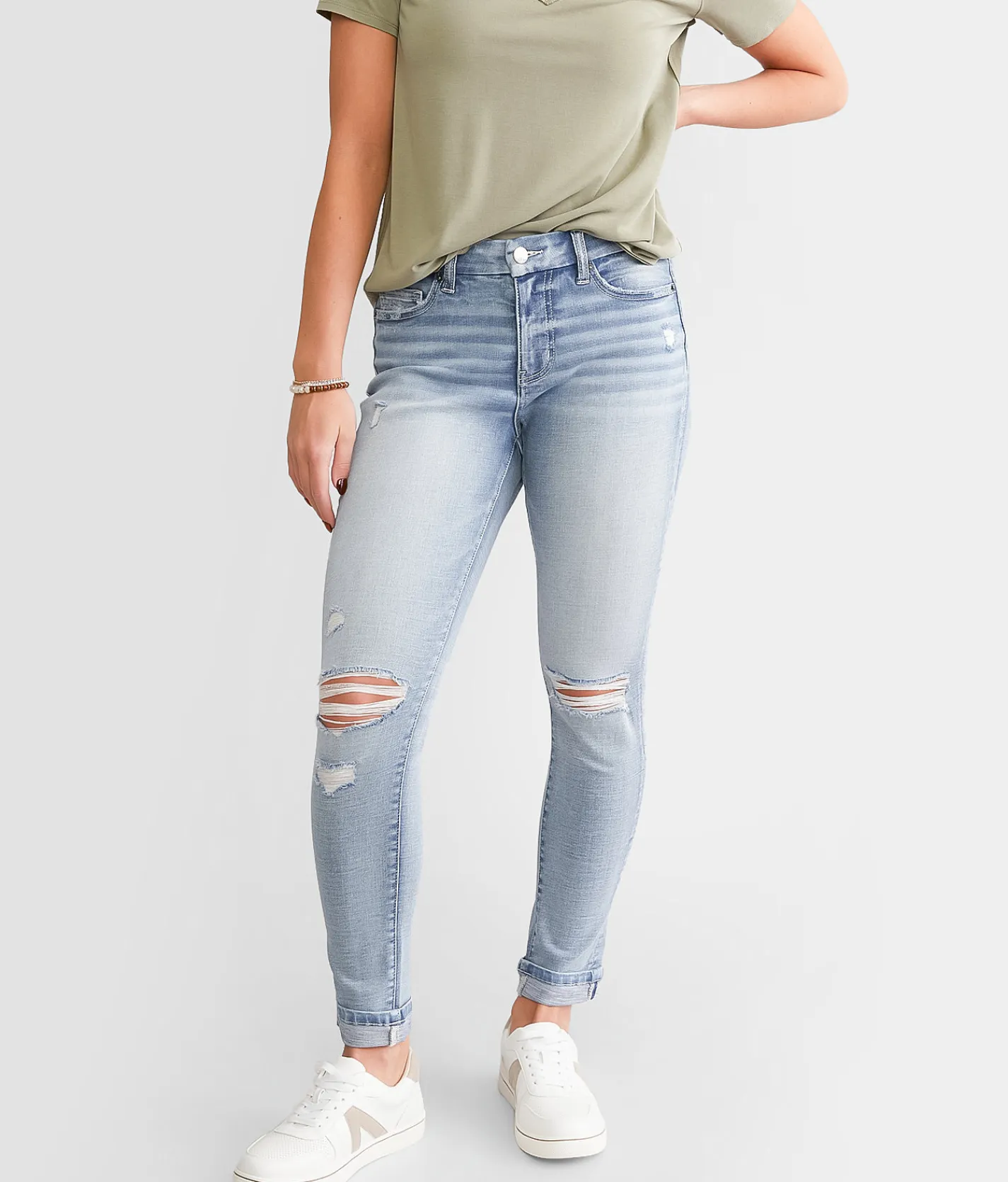 BKE Gabby Ankle Skinny Stretch Jean Elmore 3 Hot