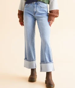 Jeans|Bottoms | VERVET by Flying Monkey Gabby Baggy Cropped Straight Jean Enrapture