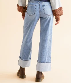Jeans|Bottoms | VERVET by Flying Monkey Gabby Baggy Cropped Straight Jean Enrapture