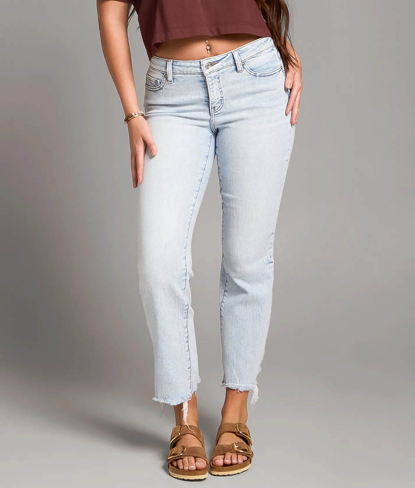 BKE Gabby Cropped Straight Stretch Jean Kerker 11 Outlet