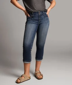 BKE Gabby Cuffed Stretch Capri Jean Galvan 2 Outlet