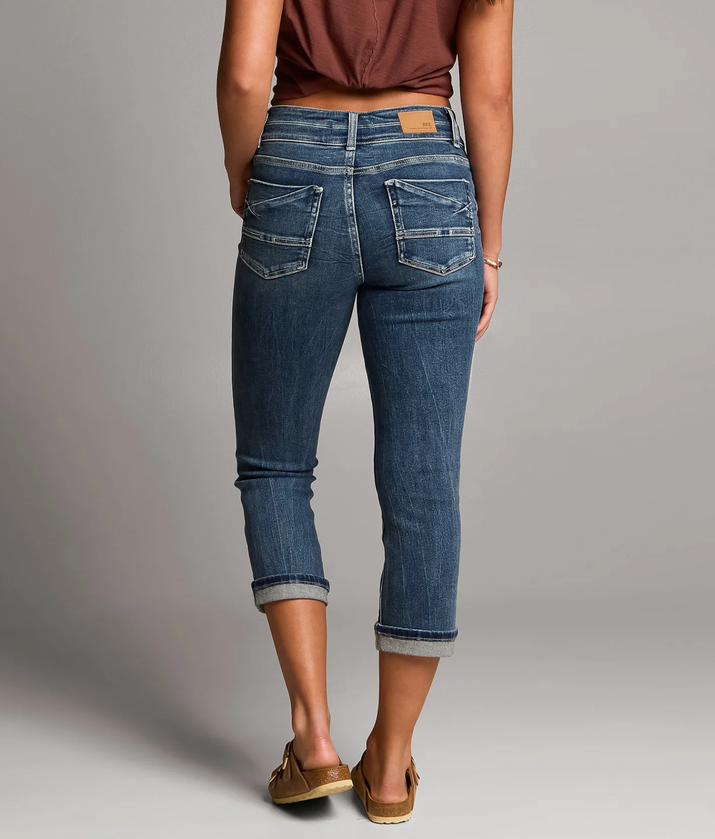 BKE Gabby Cuffed Stretch Capri Jean Cerney 3 Outlet