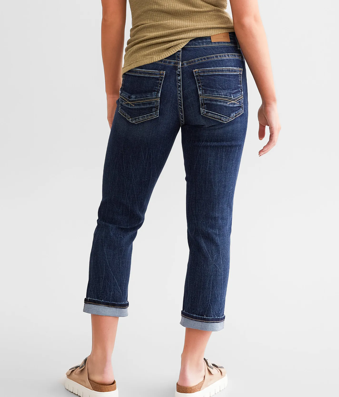 BKE Gabby Cuffed Stretch Capri Jean Vinson 3 Discount