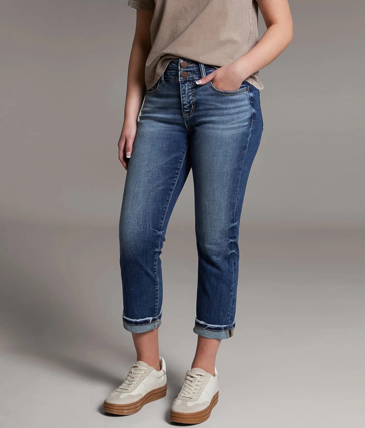 Jeans|Bottoms | BKE Gabby Cuffed Stretch Capri Jean Mintle 6
