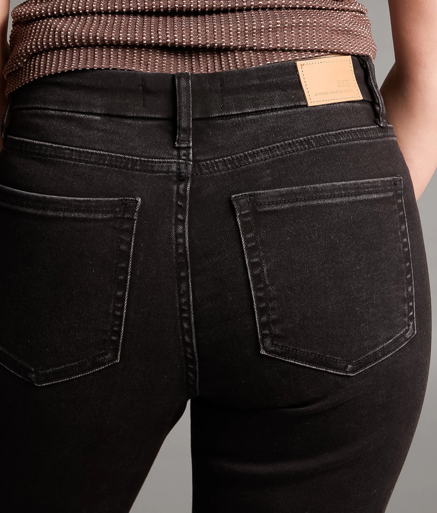 BKE Gabby High Rise Trouser Stretch Jean Washed Black Sale