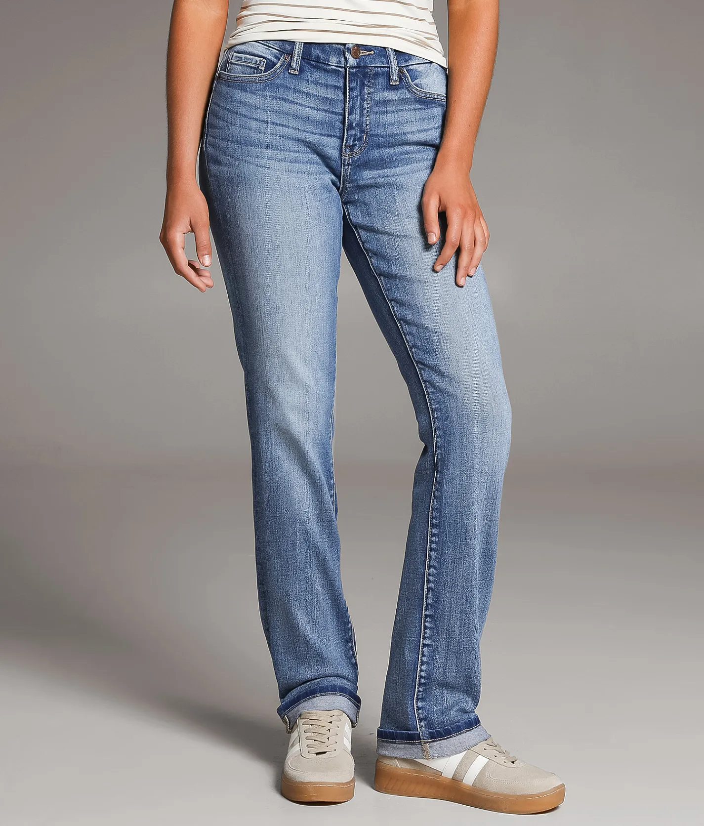 Jeans|Bottoms | BKE Gabby Straight Stretch Cuffed Jean Mowder 3