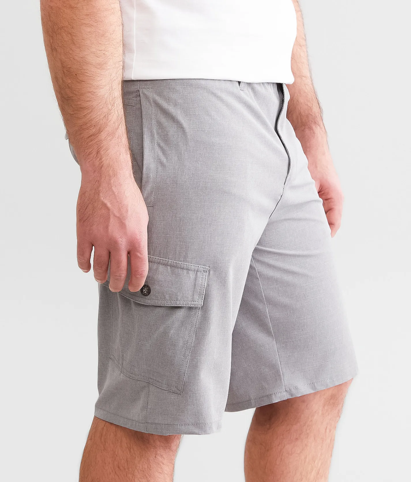 Bottoms|Shorts | BKE Gage Hybrid Athletic Cargo Stretch Walkshort Light Grey