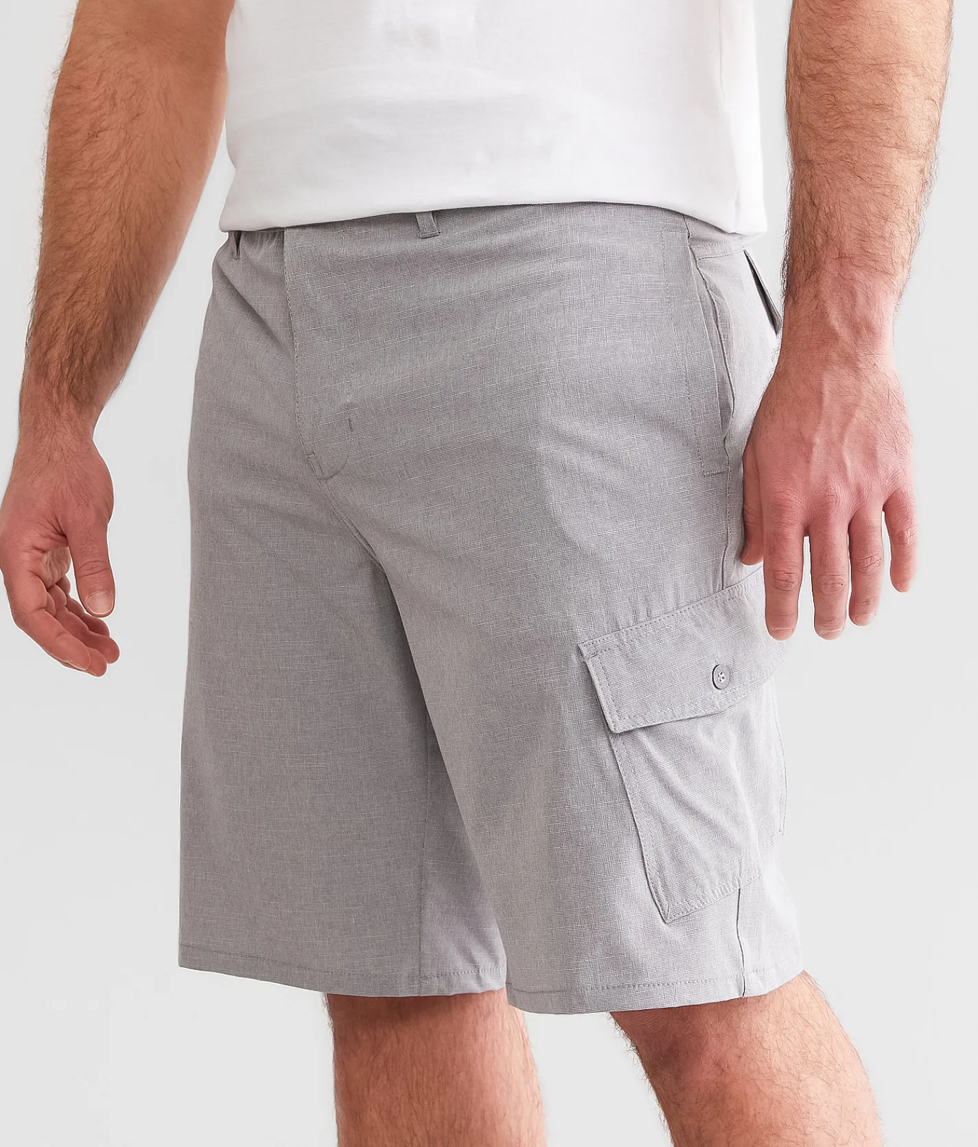 Bottoms|Shorts | BKE Gage Hybrid Athletic Cargo Stretch Walkshort Light Grey